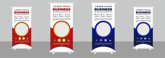 plantilla de diseño de banner de stand enrollable de negocios corporativos vector
