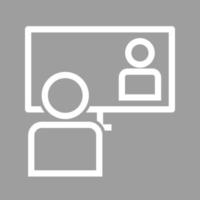 Online Lecture Line Color Background Icon vector