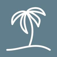 Coconut Tree Line Color Background Icon vector