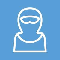 Woman with Niqab Line Color Background Icon vector