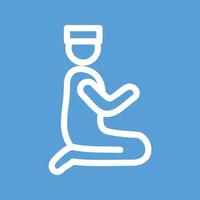 Praying Line Color Background Icon vector