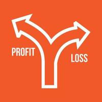 Profit Loss Line Color Background Icon vector