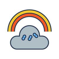 Cloudy with Rainbow Vector Icon