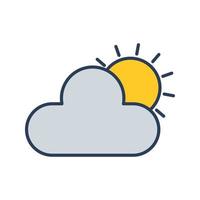 Sun Cloud Vector Icon