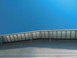 High steel roof, blue sky, civil engineering photo