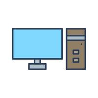 Computer Server Line Filled Icon vector