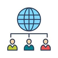 Web Client Server Line Filled Icon vector