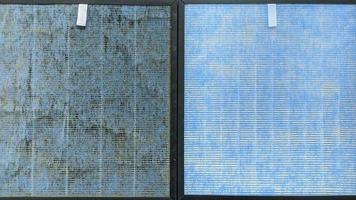 HEPA. High efficiency particulate air. filter compare between old and new. can trap virus, bacteria, pollen, PM2.5, allergens, dust, impurities, asthma, allergies, respiratory diseases, cancer photo