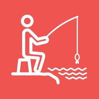 Fishing Line Color Background Icon vector