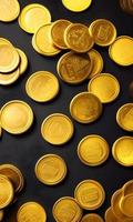 fondo de monedas de oro amarillo foto