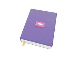 Book with 3d vector icon cartoon minimal style