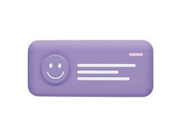 smile face message box with 3d vector icon cartoon minimal style