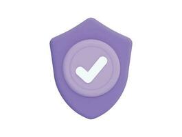 shield security safety and protection with 3d vector icon cartoon minimal style