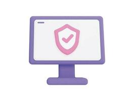 shield security safety and protection with 3d vector icon cartoon minimal style