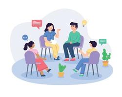 A Group of People Sharing Stories Together vector