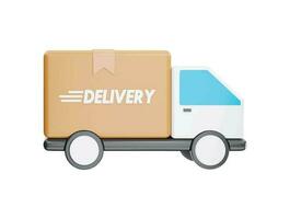 shipment delivery by truck with 3d vector icon cartoon minimal style