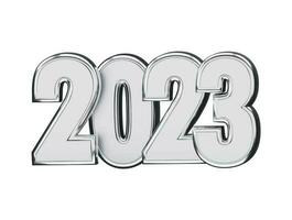 Realistic 3d rendering 2023 new year text effect vector