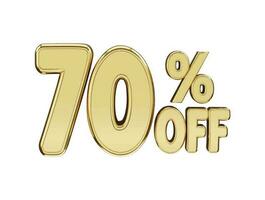 70 percent Golden number with 3d rendering vector