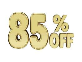 85 percent Golden number with 3d rendering vector