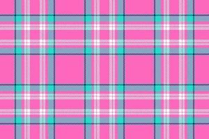 Plaid background, check seamless pattern in pink. Vector fabric texture for textile print, wrapping paper, gift card or wallpaper.