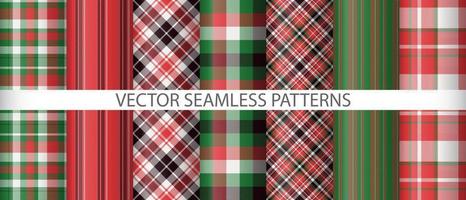 Set fabric pattern check. Texture background plaid. Tartan seamless textile vector. vector