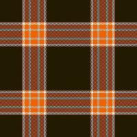 Plaid seamless pattern in orange. Check fabric texture. Vector textile print.