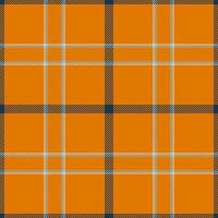 Plaid seamless pattern in orange. Check fabric texture. Vector textile print.