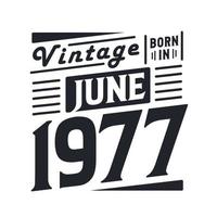 Vintage born in June 1977. Born in June 1977 Retro Vintage Birthday vector