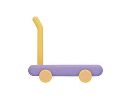 hand truck dolly trolley with 3d vector icon cartoon minimal style