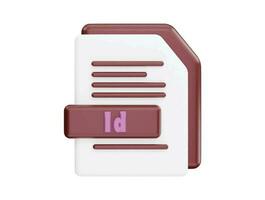 Id file with 3d vector icon cartoon minimal style