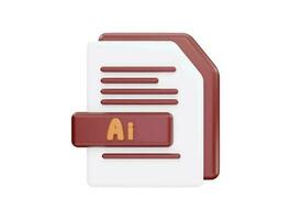 AI file with 3d vector icon cartoon minimal style