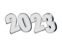 Realistic 3d rendering 2023 new year text effect vector