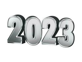 Realistic 3d rendering 2023 new year text effect vector