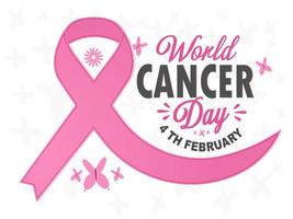 día mundial del cáncer vector logo evento concepto cinta colorida con diseño de ilustración vectorial
