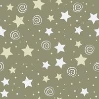 Magic Stars repeat pattern design. Hand-drawn sky background. Holidays pattern for wrapping paper, fabric, wrapping paper, prints and textile. vector