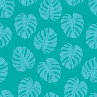 Beautiful tropical monstera leaves seamless pattern design. Tropical leaves nature background. Trendy Brazilian illustration. Spring and summer design for textile, prints, wrapping paper. vector