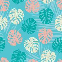 Beautiful tropical monstera leaves seamless pattern design. Tropical leaves nature background. Trendy Brazilian illustration. Spring and summer design for textile, prints, wrapping paper. vector