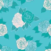 Modern tropical rose flowers seamless pattern design. Seamless pattern with spring flowers and leaves. Hand drawn background. floral pattern for wallpaper or fabric. Botanic Tile. vector