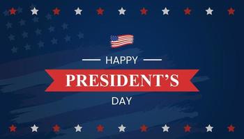 Happy Presidents Day Typography with American Flag brush style vector