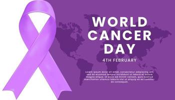 cartel del feliz día mundial contra el cáncer vector