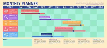 Monthly Time Line Table vector