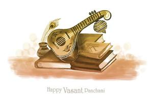 Happy vasant panchami indian festival background vector