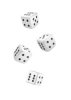 White dice isolated on white background. 3d render photo
