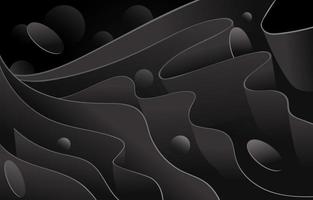 Abstract Black Fluid 3D Background vector