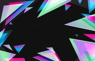 Triangular Neon Color on Black Background vector