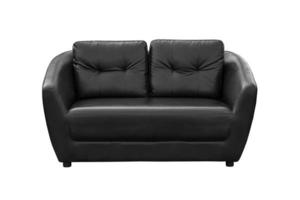 Black leather armchair isolated. photo