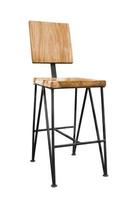 Modern wooden chair steel legs isolated. photo