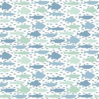 Seamless pattern with river fish. Pike, carp, perch, sardine on white background vector