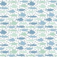 Seamless pattern with river fish. Pike, carp, perch, sardine on white background vector