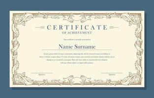 Vintage Victorian Classic Concept Certificate Template vector